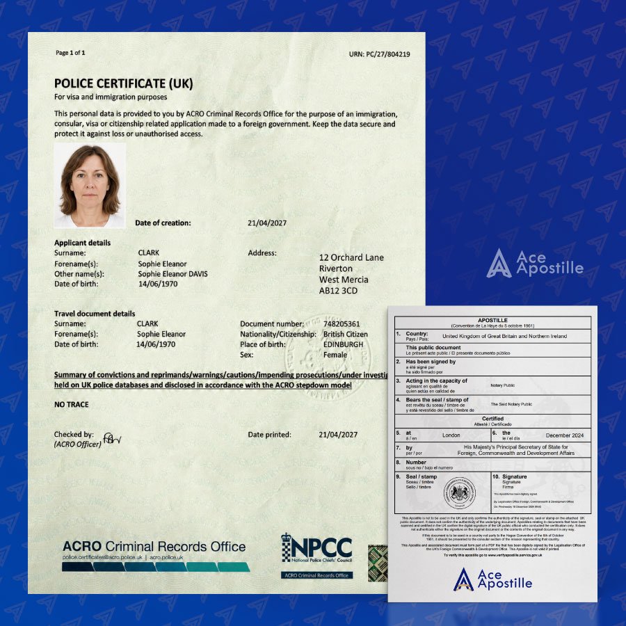 ACRO Police Certificate Example with UK Apostille ACRO Police Certificate Example with UK Apostille